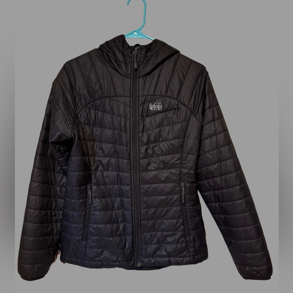 REI Black Synthetic Puffer Jacket Medium